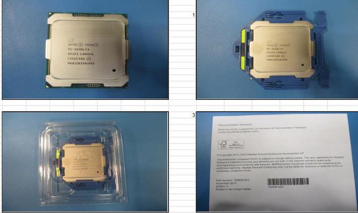Hewlett Packard Enterprise Intel Xeon E5-2630L v4 processor, 10 cores, 1.8GHz frequency, 20MB cache, 55W power, LGA 2011-v3 socket.