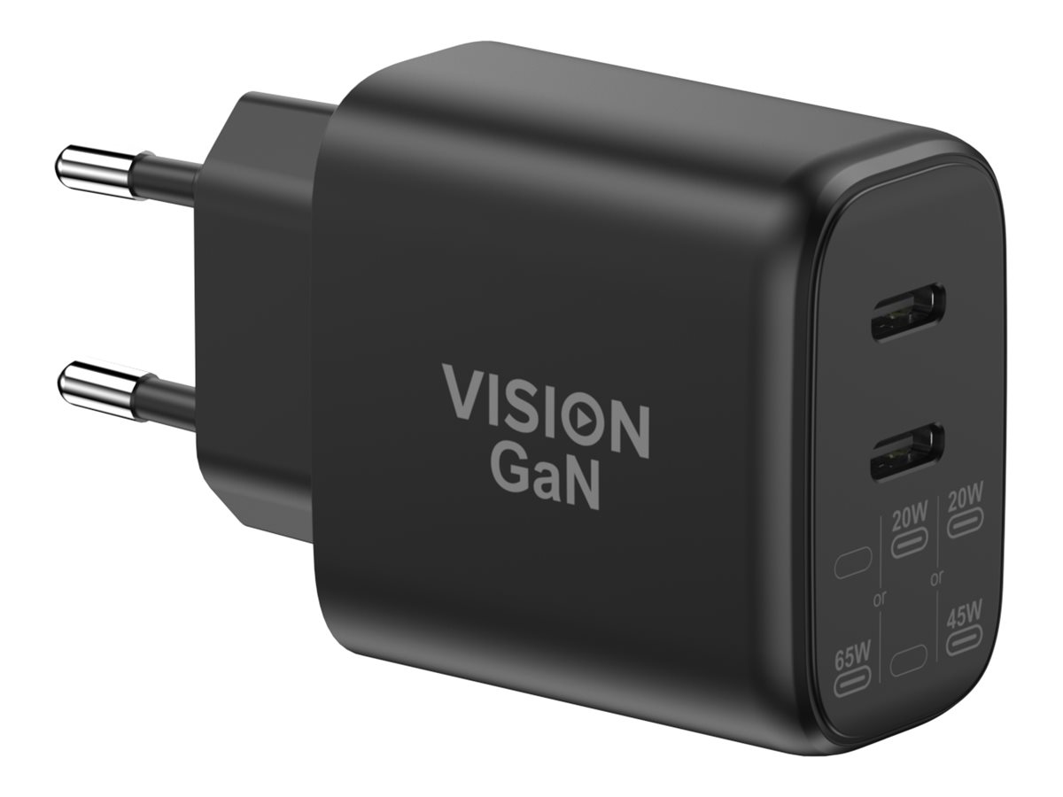 Vision power supply adapter - 2 x USB-C - 65 Watt