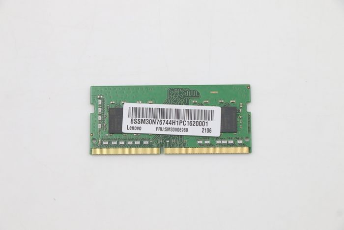 Lenovo SODIMM memory module, 16GB capacity, DDR4 type, 3200MHz speed, designed for Lenovo laptops, non-ECC configuration.