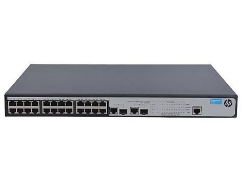 Hewlett Packard Enterprise 1910-24-PoE+, 24xRJ-45 10/100Mbps, 2xSFP 1000Mbps, PoE+ 180 W, 1U