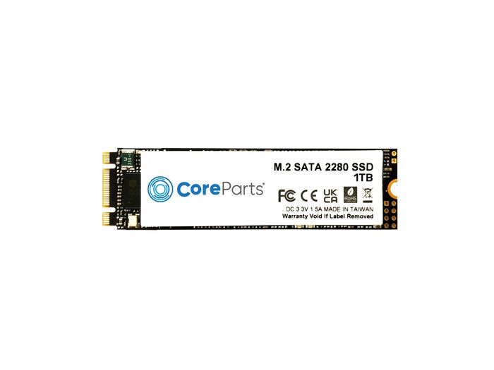 CoreParts 1TB M.2 SATA III 2280, 3D NAND Technology, QLC 500/450 Read/Write (MB/S) with SMI 2259XT/Maxio controller - Bulk Packaging (plastic bag)