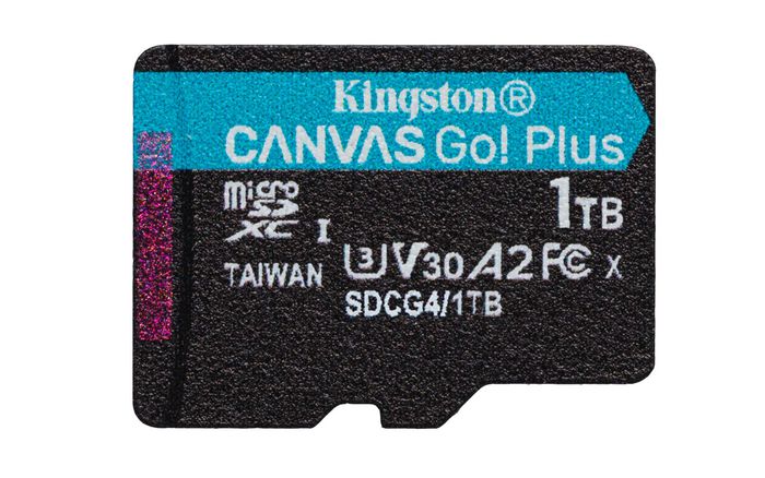 Kingston 1TB microSDXC Canvas Go Plus Gen4 200R A2 U3 Single Pack w/o ADP