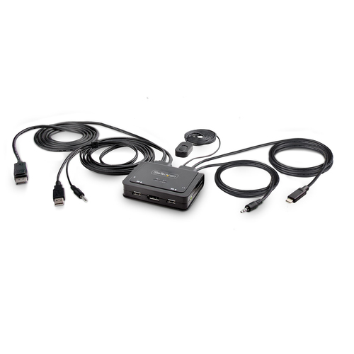 2-PORT COMPACT 4K KVM SWITCH - USB-A/USB-C CABLE KVM SWITCH