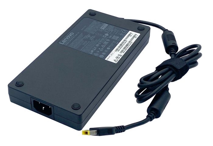 Lenovo 230W AC power adapter, 20V output, 11.5A current, designed for Lenovo ThinkPad laptops, compact and reliable.