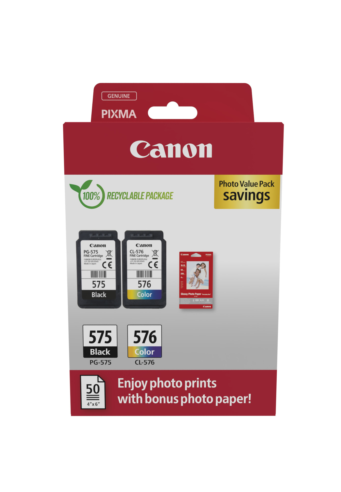 PG-575/CL576 photo paper value pack