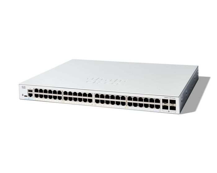 Cisco Cisco Catalyst 1300-48T-4X Managed Switch, 48 Port GE, 4x10GE SFP+, Limited Lifetime Protection (C1300-48T-4X)