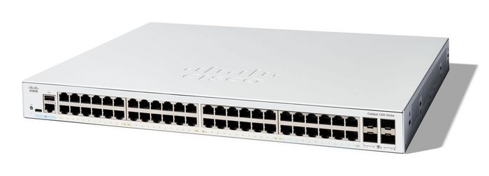 Cisco Cisco Catalyst 1200-48T-4X Smart Switch, 48 Port GE, 4x10GE SFP+, Limited Lifetime Protection (C1200-48T-4X)