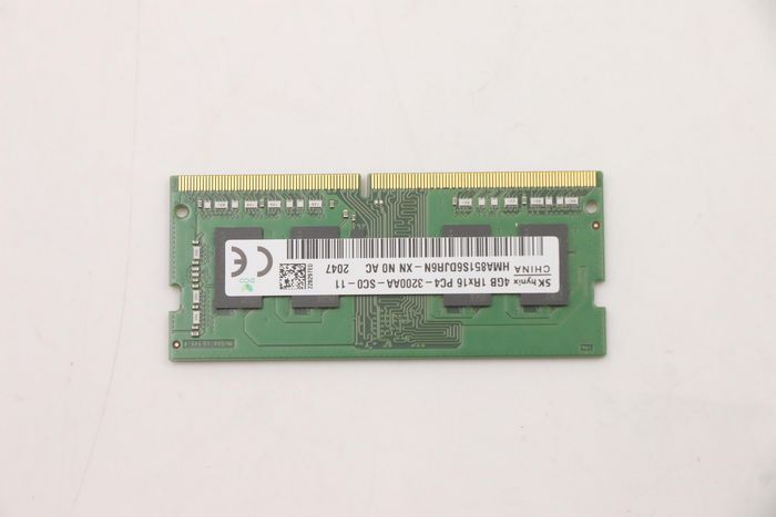 Lenovo 4GB DDR4 SODIMM memory module, 3200MHz speed, 1.2V voltage, non-ECC, suitable for laptops and All-in-one PCs.