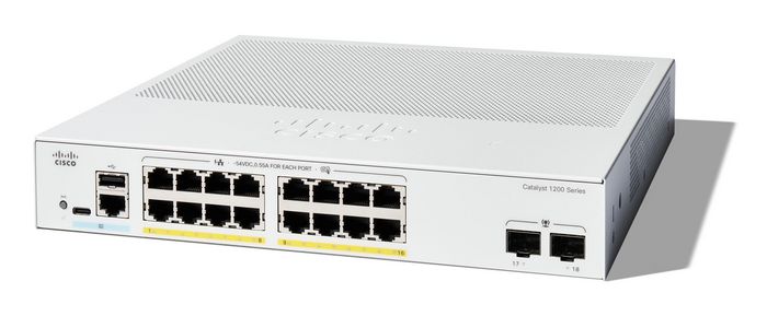 Cisco Smart Switch, 16 Port GE, PoE, 2x1GE SFP, Refurbished
