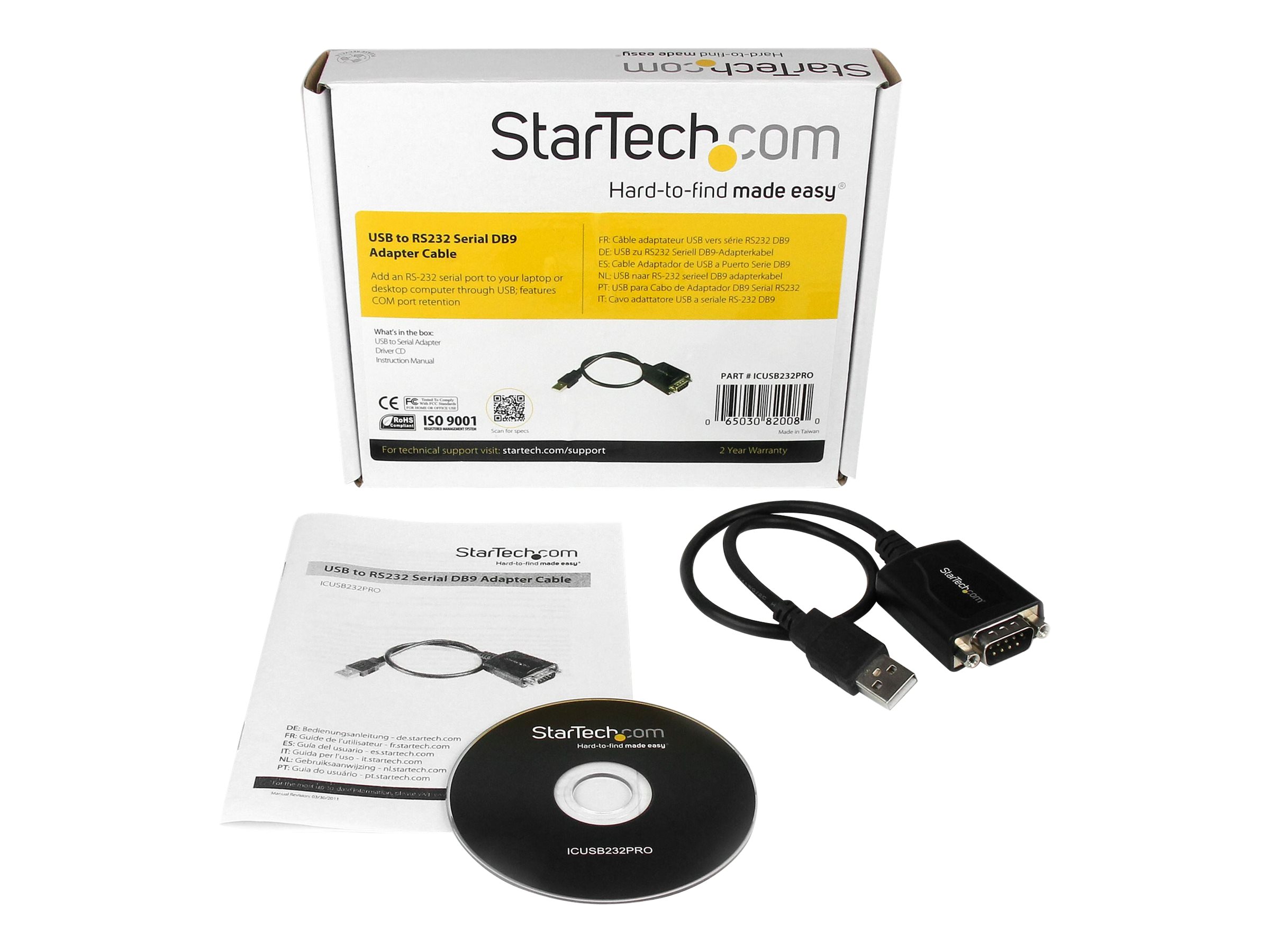 StarTech.com Seriel adapter USB 1Mbps Kabling