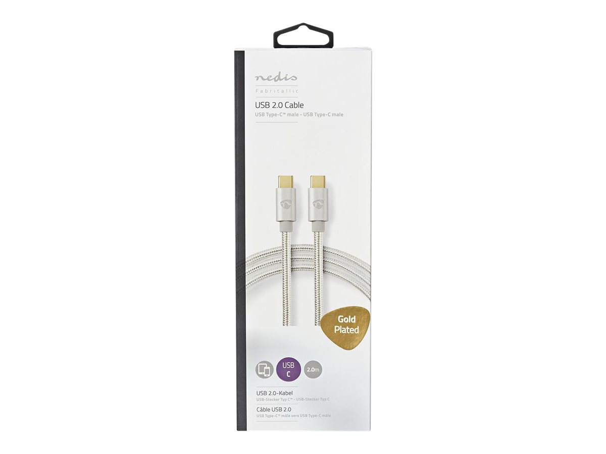 Nedis USB Type-C kabel 2m Sølv