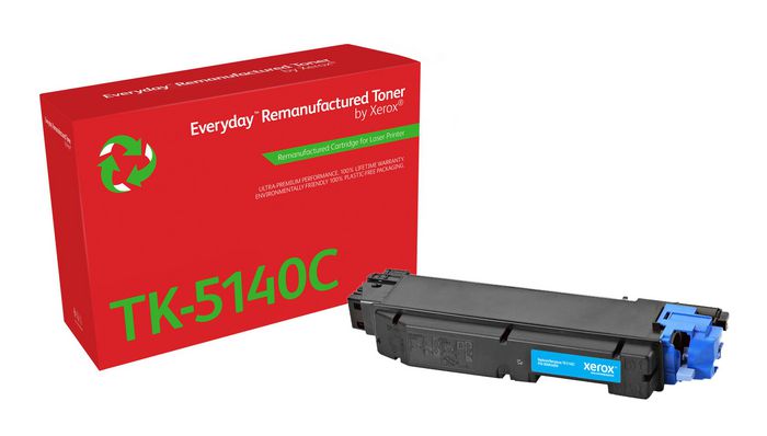 Xerox Everyday™ Cyan Remanufactured Toner by Xerox compatible with Kyocera TK-5140C, Standard capacity
