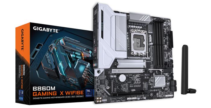 Gigabyte B860M GAMING X WIFI6E Motherboard - Intel Core Ultra Series CPUs, 8+1+2+2 Phases VRM, up to 9200MHz DDR5, 1xPCIe 5.0 + 1xPCIe 4.0 M.2, 2.5GbE LAN, WIFI 6E, USB 4