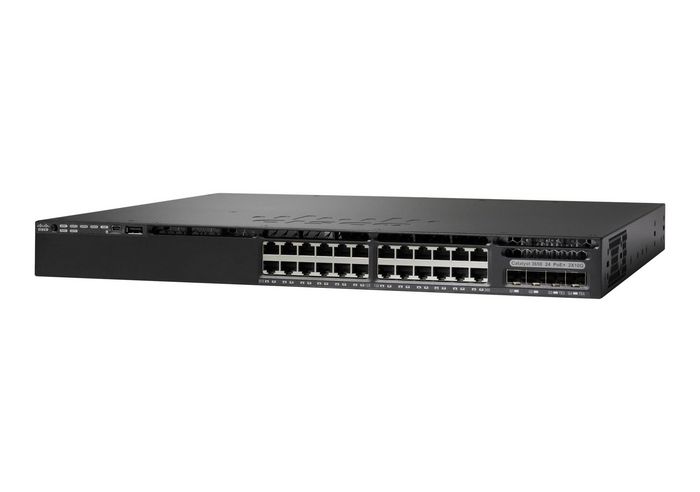 Cisco Catalyst 3650-24TD-L, Standalone, 1U, 24 x 10/100/1000 Ethernet, 2x10G Uplink ports, DRAM 4GB, Flash 2GB, 250W, LAN Base
