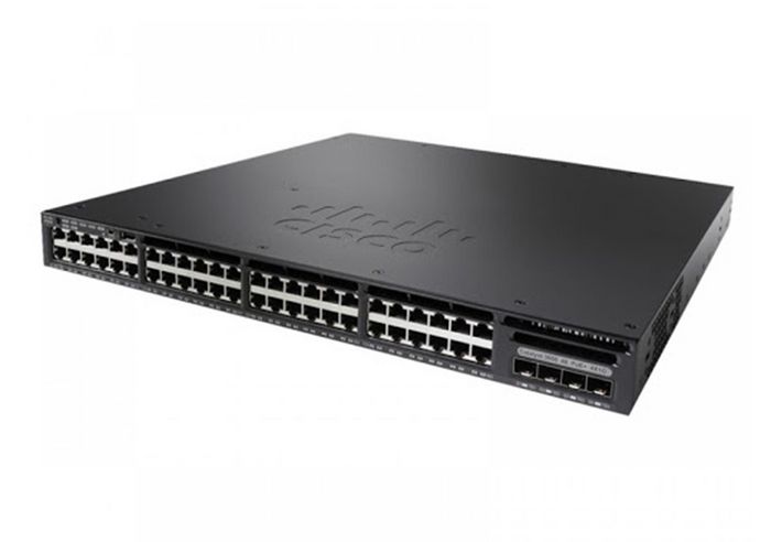 Cisco Catalyst 3650-48FS-S, Standalone, 1U, 48 x 10/100/1000 Ethernet PoE+, 4x1G Uplink ports, DRAM 4GB, Flash 2GB, 1025W, IP Base