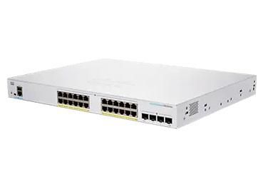 Cisco Business 250 Switch, 24 10/100/1000 PoE+ ports with 370W power budget, 4 Gigabit SFP, EU, RF
