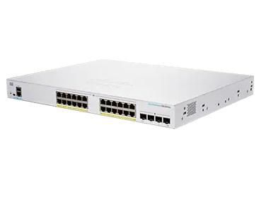 Cisco Business 250 Switch, 24 10/100/1000 PoE+ ports with 195W power budget, 4 Gigabit SFP, EU, RF