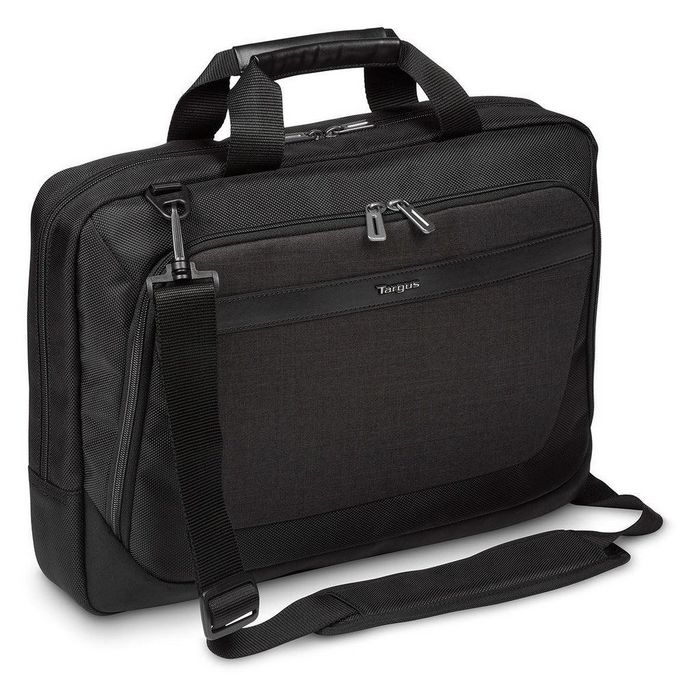 Targus CitySmart 14,15,15.6" Slimline Topload Laptop Case, Black/Grey