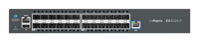 Cambium Networks cnMatrix EX3024F, Intelligent Ethernet Fiber Aggregation Switch, 24 - 10 Gbps SFP+ ports, dual internal AC power supplies - no power cord