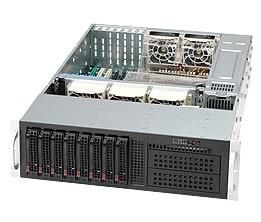 Supermicro 3U chassis support for motherboard size - E-ATX and ATX, 8x 3.5" hot-swap SAS/SATA drive bay, 1000W with Input 200 - 240Vac