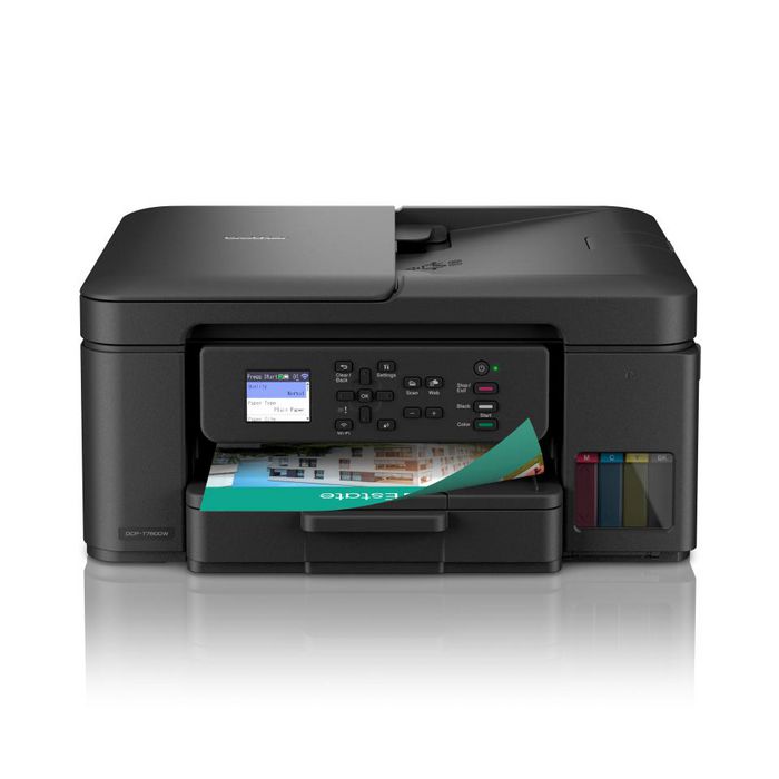 Brother Fill up and print for longer, with quick filling ink tanks and super high yield ink bottles. Designed for easy set up and efficient paper management.