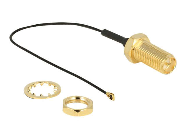 DeLOCK Koaksial 10cm Antennekabel Sort