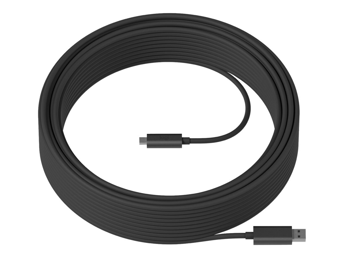 Logitech Strong USB Type-C kabel 10m Sort