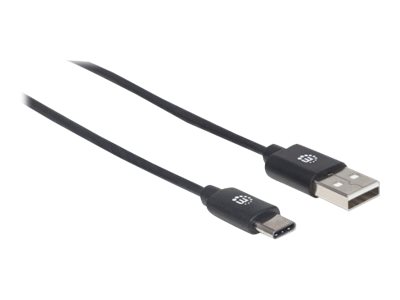 Manhattan USB 2.0 USB Type-C kabel 50cm Sort