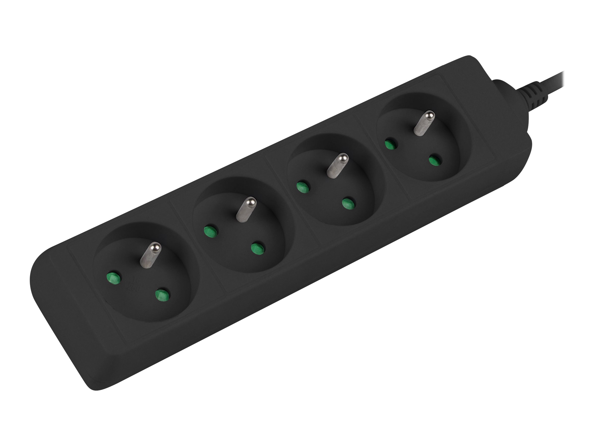 Lanberg Stikdåse 4-stik 10A Sort 1m