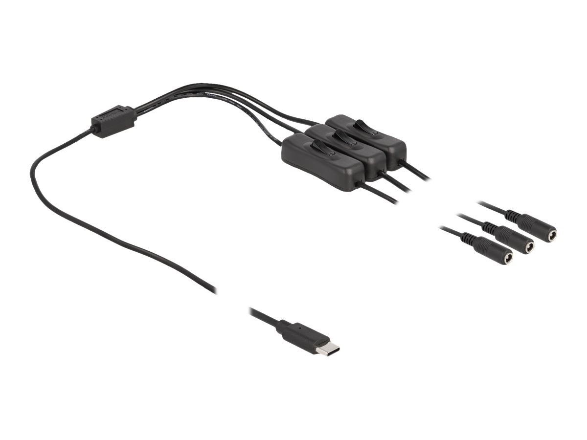 Delock Strøm-splitter 1m Sort