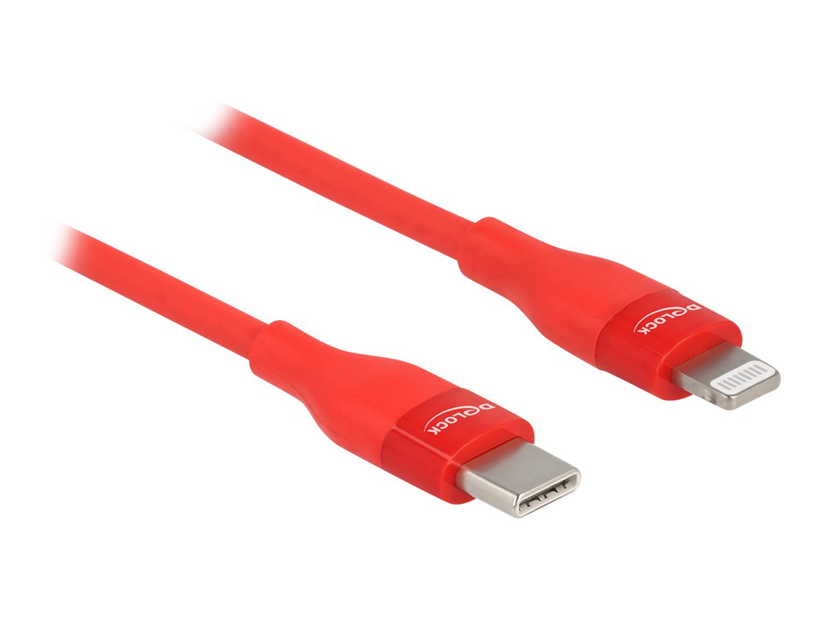 Delock Lightning-kabel 50cm Rød