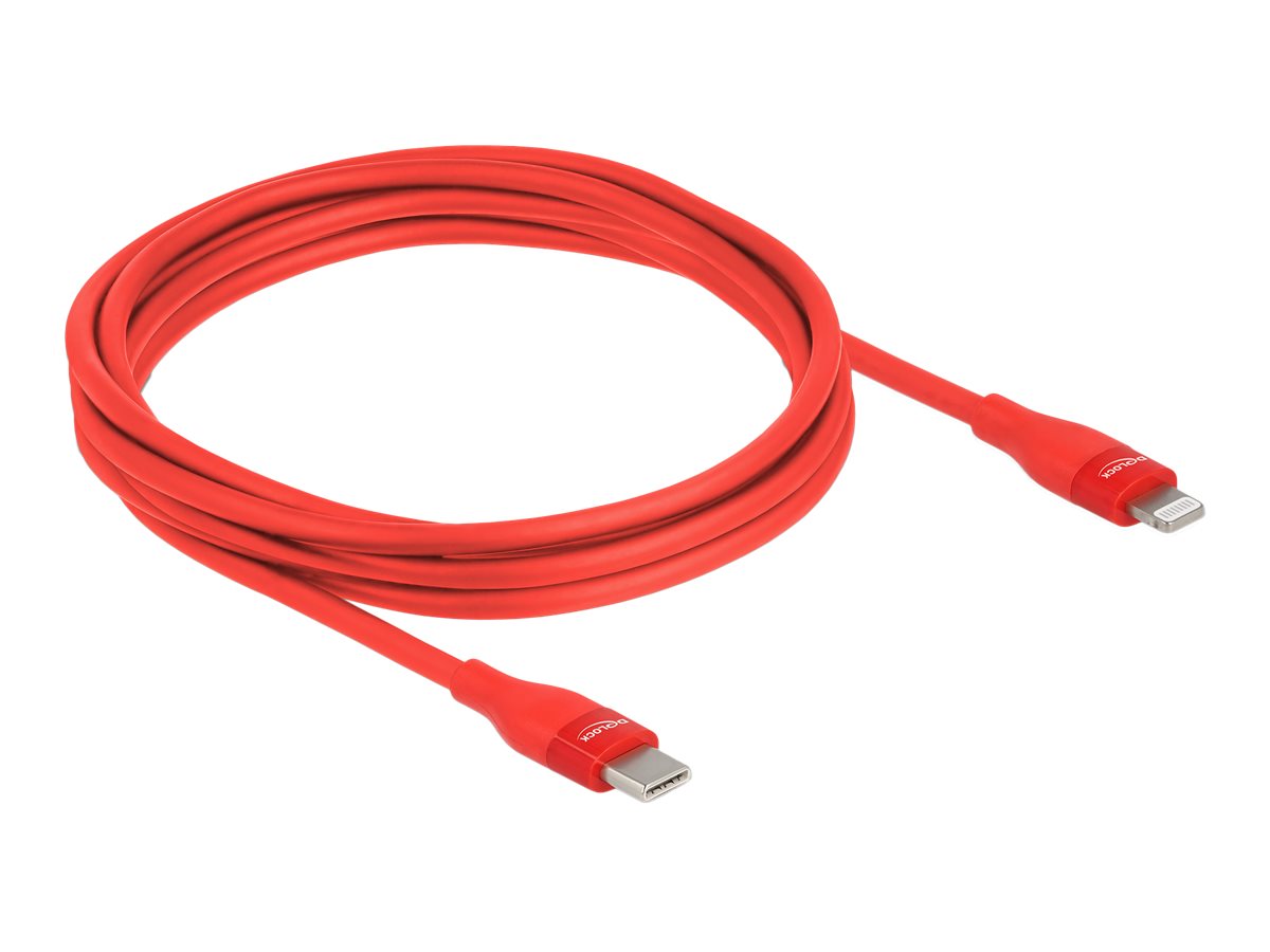Delock Lightning-kabel 2m Rød