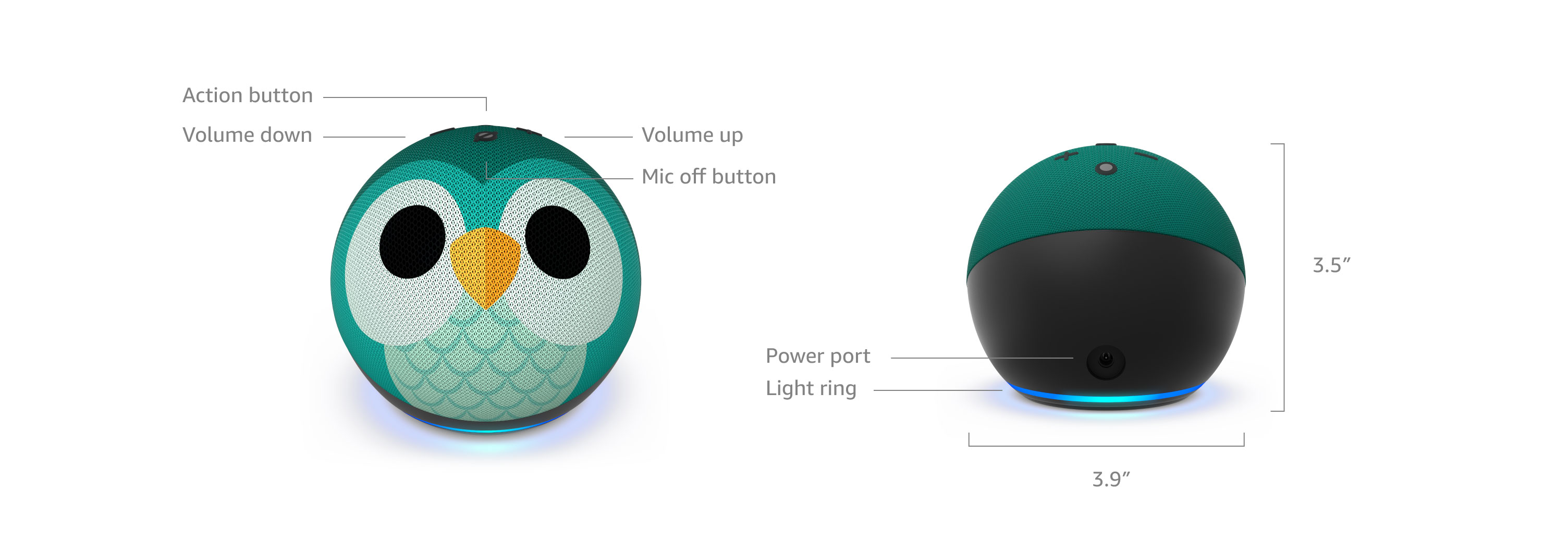 Amazon Echo Dot Kids (5. Gen.) Ugle-Design