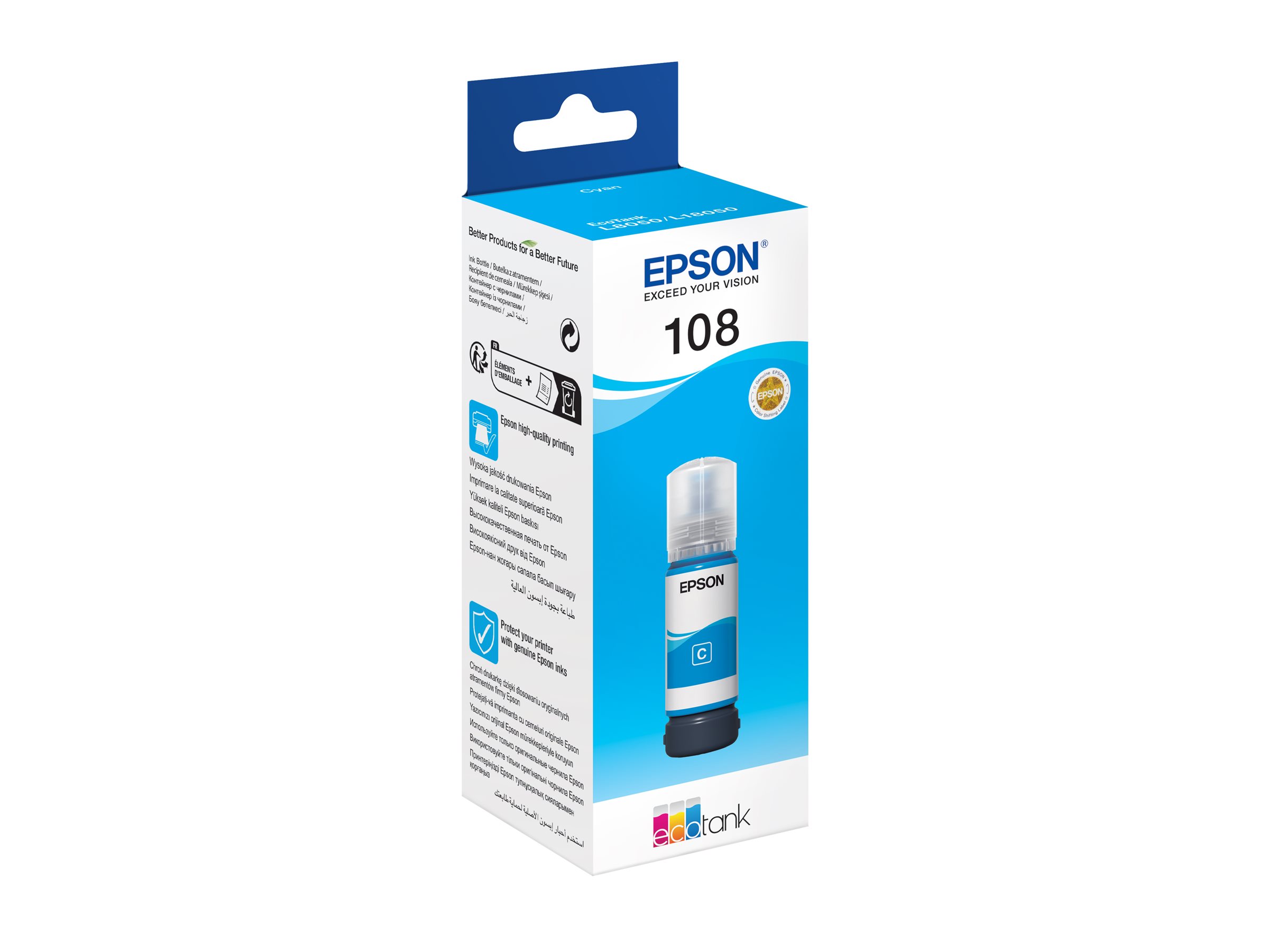Epson EcoTank 108 Cyan Blækrefill