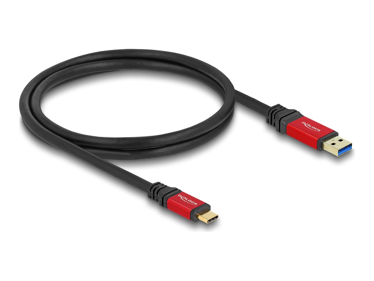 DeLOCK USB Type-C kabel 1m Sort Rød