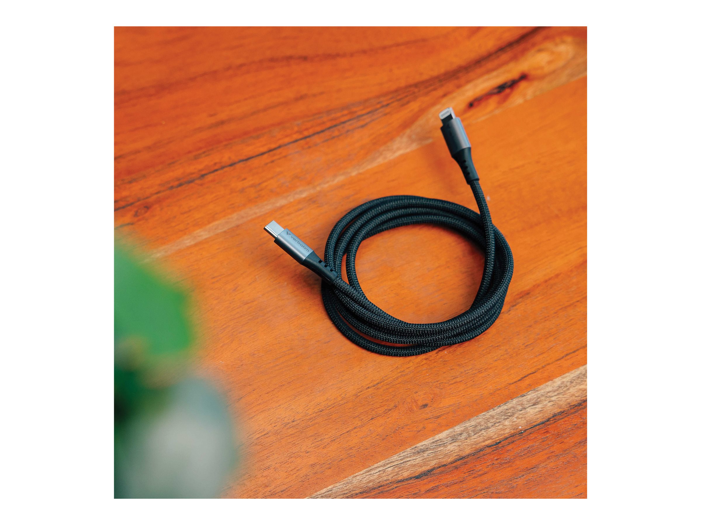 Verbatim Lightning-kabel 1.2m Sort Grå