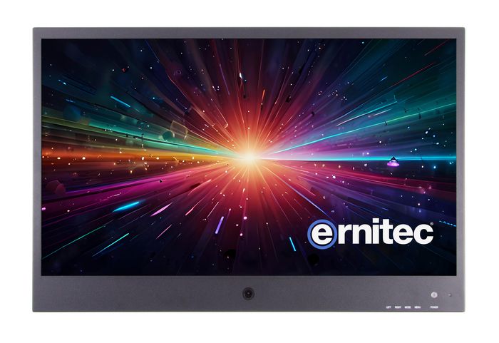 Ernitec 22" PVM 24/7 Full-HD monitor. Built-In IP 2MP camera NDAA - PSU