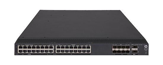 Hewlett Packard Enterprise FlexFabric 5700-32XGT-8XG-2QSFP+ - 32 RJ-45 1/10GBASE-T, 8 1000/10000 SFP+, 2 QSFP+, 512 MB flash, 2GB SDRAM, 714.2 Mpps, 960 Gbps, 13 kg