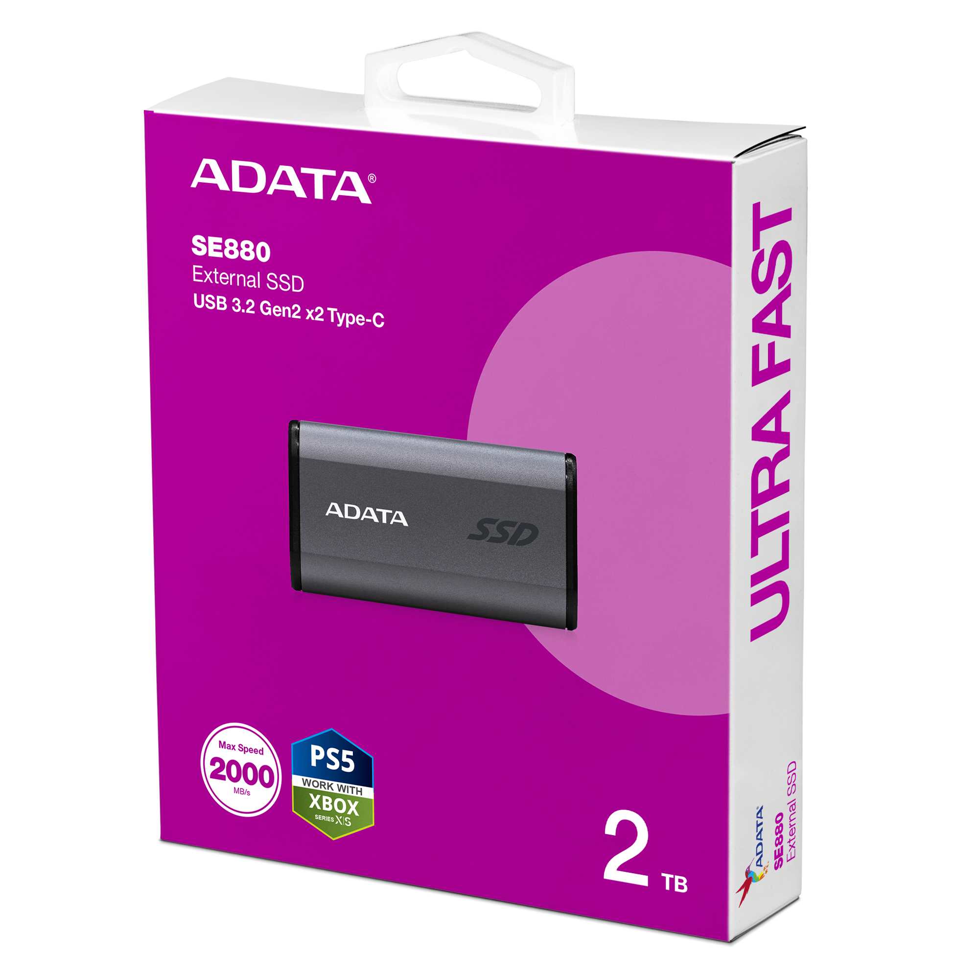 Adata SE880 2TB External SSD Titanium Gray