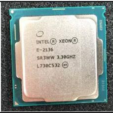Hewlett Packard Enterprise 6-core Xeon E-2136 processor, 3.30 GHz base frequency, 4.50 GHz turbo, 12 MB cache, 80W TDP, ECC memory support.