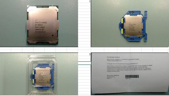 Hewlett Packard Enterprise Intel Xeon E5-2695 v4 processor, 18 cores, 36 threads, 2.10GHz base frequency, 3.30GHz turbo, 45MB cache.