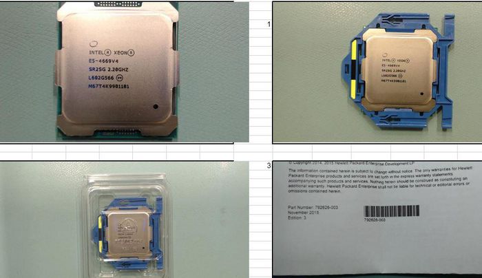 Hewlett Packard Enterprise Intel Xeon E5-4669v4 CPU, 22 cores, 2.2GHz clock speed, 135W power consumption, suitable for enterprise servers.