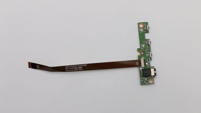 Lenovo IO board with cable for Lenovo Miix 510-12ISK and 510-12IKB, enabling audio and power functions, 13.9 cm depth.