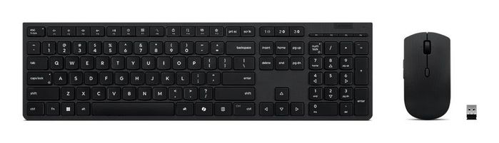 Lenovo Professional Wireless Rechargeable Combo Keyboard and Mouse-Belgium French