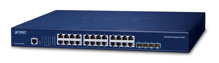 Planet L3 24-Port 10/100/1000T + 4-Port 10G SFP+ Stackable Managed Switch