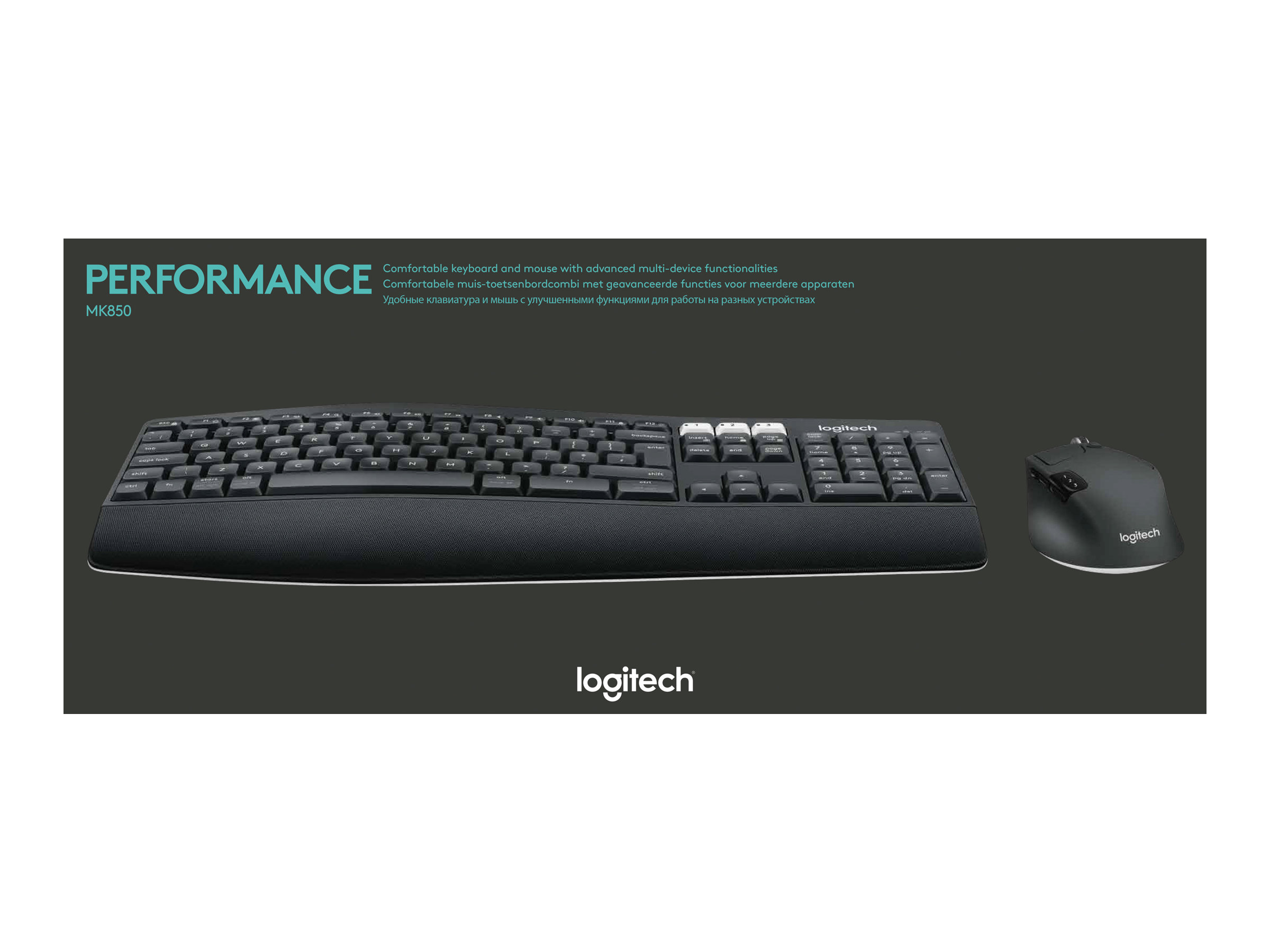 LOGITECH MK850 Performance Wireless Keyboard and Mouse Combo - 2.4GHZ/BT (UK) INTNL