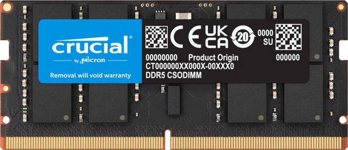 Crucial 32GB, DDR5, 6400 MT/s, SODIMM, 1.1V, CL 52