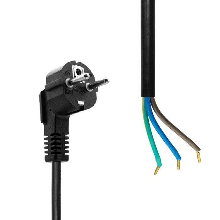 MicroConnect Schuko Open End power cord 10m, Black