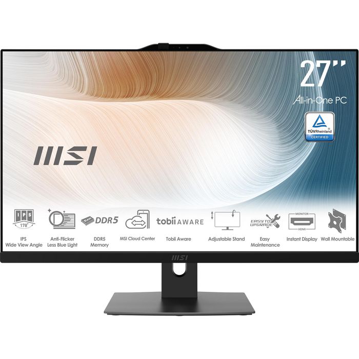 MSI Intel Core 7 150U (12MB Cache), 16GB DDR5-SDRAM, 1000GB SSD, 68.6 cm (27") Full HD 1920 x 1080 IPS, Intel Graphics, LAN, WLAN, Bluetooth, Webcam, Windows 11 Pro