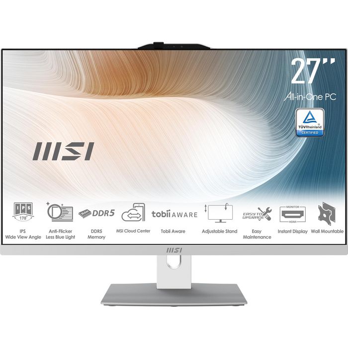 MSI Intel Core 7 150U (12MB Cache), 16GB DDR5-SDRAM, 1000GB SSD, 68.6 cm (27") Full HD 1920 x 1080 IPS, Intel Graphics, LAN, WLAN, Bluetooth, Webcam, Windows 11 Pro